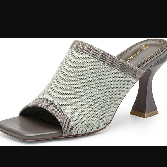 Minimalist Square Toe Heeled Sandals with 8cm Stiletto Heel - Picture 1 of 6